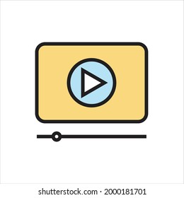 Play Button Diploma Icon Simple Vector Illustration