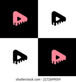 The play button donut logo melts