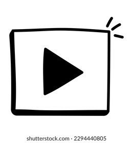 Play button, a doodle icon with downloadable facility 