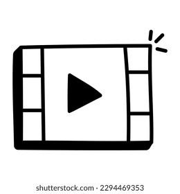 Play button, a doodle icon with downloadable facility 
