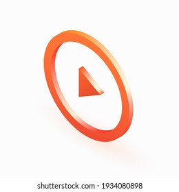 Play button drawn in isometric isolated on a light background. Vector illustration 