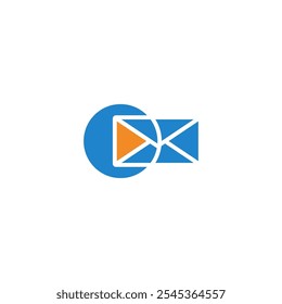 Play button and email logo design combination.