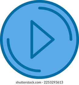 Play button Filled Blue Vector Icon Design