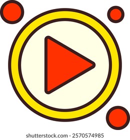 Play Button Filled Style Icon Design
