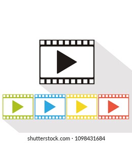 play button, film strip vector