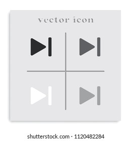 Play button flat black and white vector icon. Media player control sign.