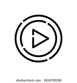 Play button flat design style, usually for videos and music. vector illustration