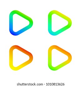 Play button. Flat gradient icon. Isolated sign for web. Vector set