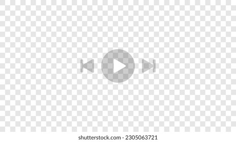Play button. Flat, grey, play button design. Vector illustration.