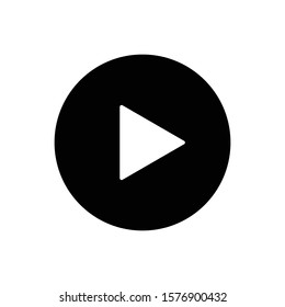 Play Button Flat Vector Icon Isolated On A White Background. Youtube Icon.