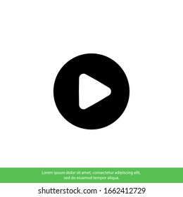 Play button flat vector icon