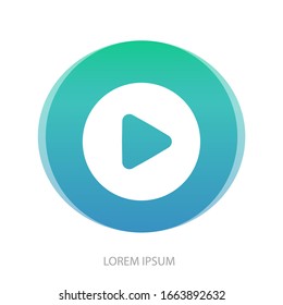 Play button flat vector icon