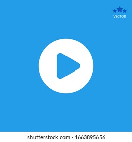 Play button flat vector icon