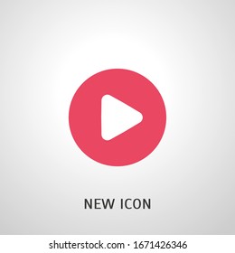 Play button flat vector icon