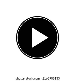 Play button flat vector icon isolated on a white background.