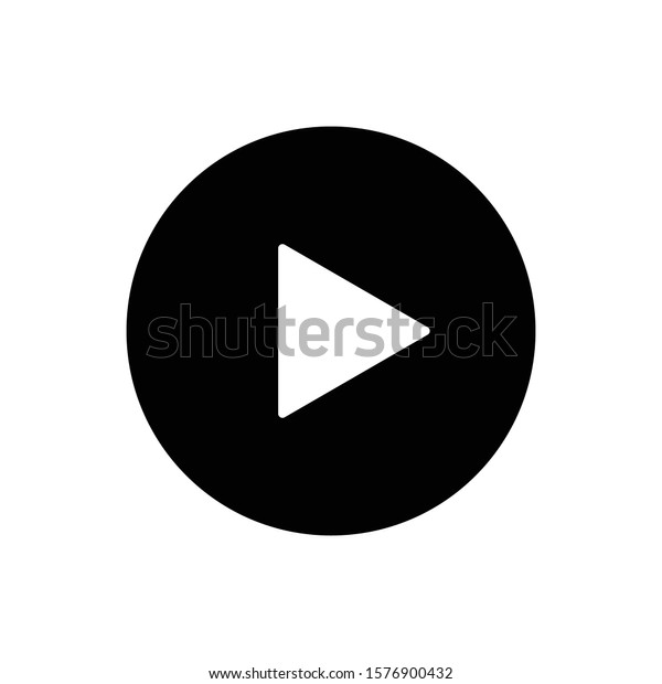 Play button flat vector icon isolated on a white\
background. Youtube icon.