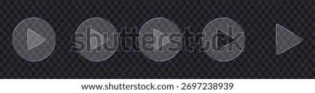 Play button glass icon vector. glass video buttons transparent background symbol. vector illustration.