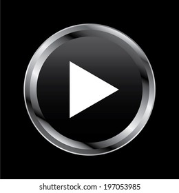 play button play, glass. vector illustration