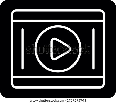 Play Button Glyph Style Icon Design