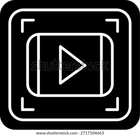 Play Button Glyph Style Icon Design