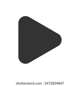 Play button glyph vector icon isolated on white background. Play button glyph vector icon for web, mobile and ui design