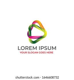Play button gradient colorful  awesome logo design