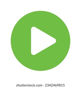 Reproducir el botón de color verde icono de vídeo reproductor de audio y fondo transparente.