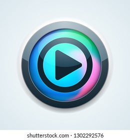 Play Button Holographic Style illustration