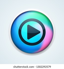 Play Button Holographic Style illustration