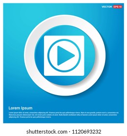 Play button icon Abstract Blue Web Sticker Button - Free vector icon
