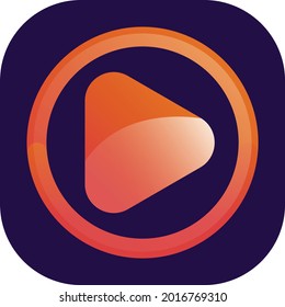 Play button icon for app, play button, music icon