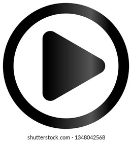 Play button icon - black classic gradient, isolated - vector illustration