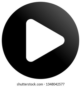 Play button icon - black classic gradient, isolated - vector illustration