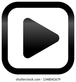 Play button icon - black classic gradient, isolated - vector illustration