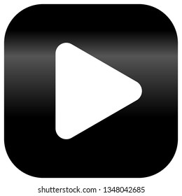 Play button icon - black classic gradient, isolated - vector illustration