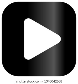Play button icon - black classic gradient, isolated - vector illustration