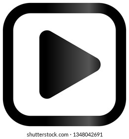 Play button icon - black classic gradient, isolated - vector illustration
