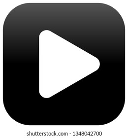 Play button icon - black classic gradient, isolated - vector illustration