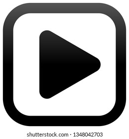 Play button icon - black classic gradient, isolated - vector illustration