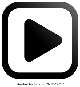 Play button icon - black classic gradient, isolated - vector illustration