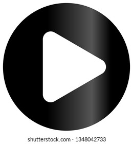 Play button icon - black classic gradient, isolated - vector illustration