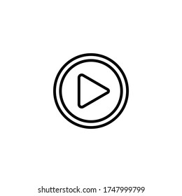 Play button icon in black line style icon, style isolated on white background