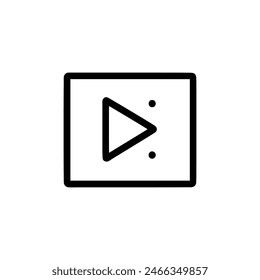 Play button icon. Black Play button icon on white background. Vector illustration