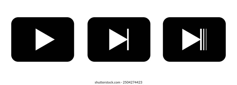 Play button icon. Black Play button icon on white background. design eps 10
