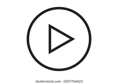 Play button icon. Black Play button icon on white background. Vector illustration