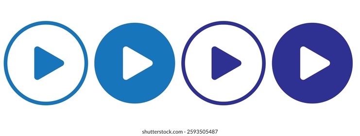 Play button icon. Black Play button icon on white background. Vector illustration