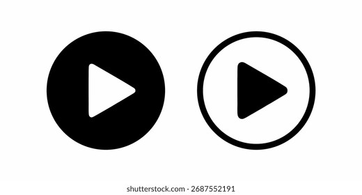 Icono de Botón de juego. Negro Jugar icono de Botón sobre fondo blanco. Ilustración vectorial