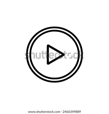 Play button icon. Black Play button icon on white background. Vector illustration
