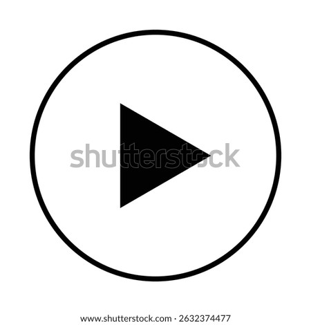 Play button icon. Black Play button icon on white background.