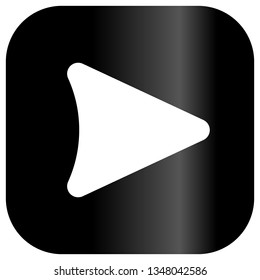 Play button icon - black slick gradient, isolated - vector illustration